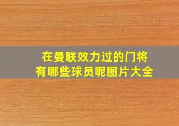 在曼联效力过的门将有哪些球员呢图片大全