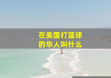 在美国打篮球的华人叫什么