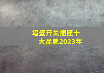 墙壁开关插座十大品牌2023年