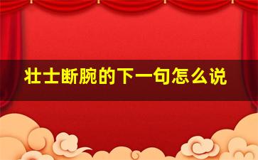 壮士断腕的下一句怎么说