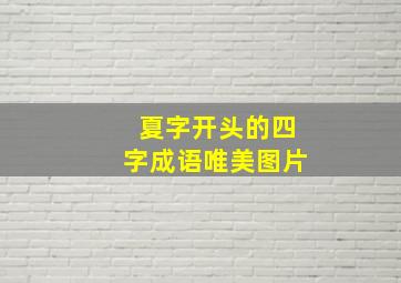 夏字开头的四字成语唯美图片