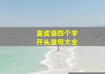 夏成语四个字开头造句大全