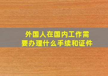 外国人在国内工作需要办理什么手续和证件