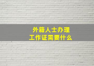 外籍人士办理工作证需要什么