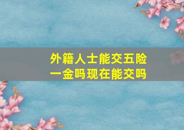 外籍人士能交五险一金吗现在能交吗