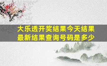 大乐透开奖结果今天结果最新结果查询号码是多少