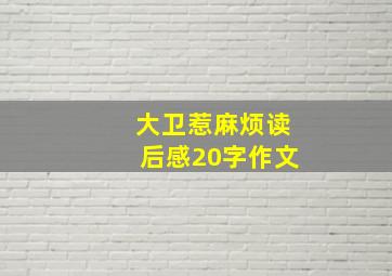 大卫惹麻烦读后感20字作文