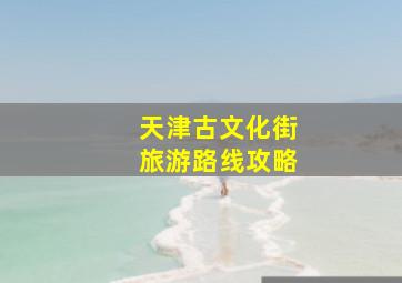 天津古文化街旅游路线攻略