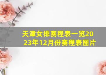 天津女排赛程表一览2023年12月份赛程表图片