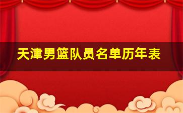 天津男篮队员名单历年表