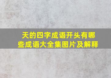 天的四字成语开头有哪些成语大全集图片及解释