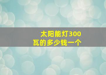 太阳能灯300瓦的多少钱一个