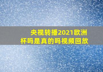 央视转播2021欧洲杯吗是真的吗视频回放