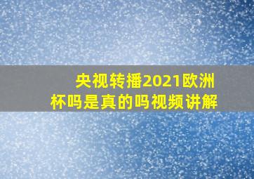 央视转播2021欧洲杯吗是真的吗视频讲解