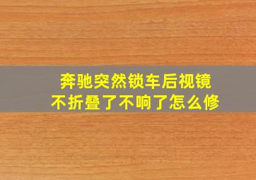 奔驰突然锁车后视镜不折叠了不响了怎么修