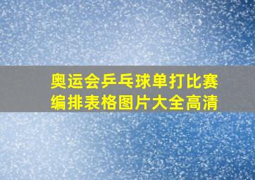 奥运会乒乓球单打比赛编排表格图片大全高清