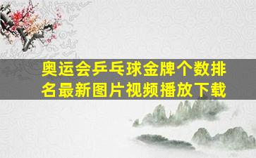 奥运会乒乓球金牌个数排名最新图片视频播放下载