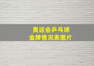 奥运会乒乓球金牌情况表图片