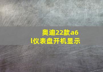 奥迪22款a6l仪表盘开机显示