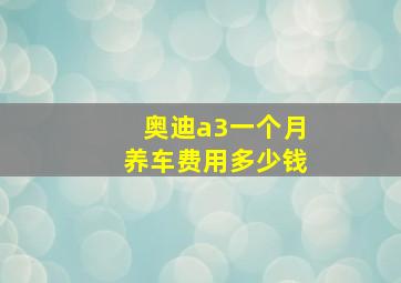 奥迪a3一个月养车费用多少钱