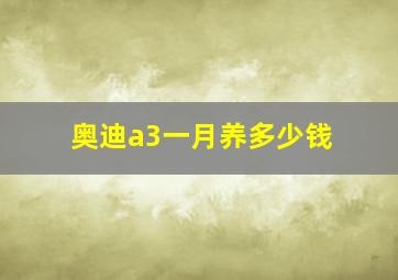 奥迪a3一月养多少钱