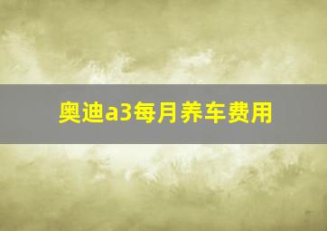 奥迪a3每月养车费用