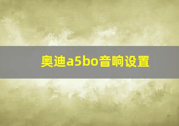 奥迪a5bo音响设置