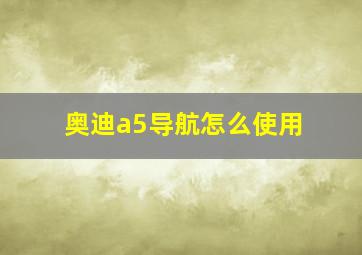 奥迪a5导航怎么使用