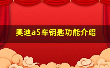 奥迪a5车钥匙功能介绍