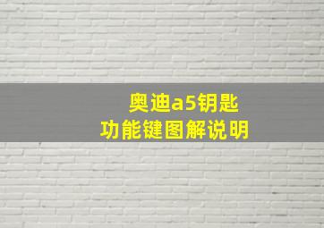 奥迪a5钥匙功能键图解说明