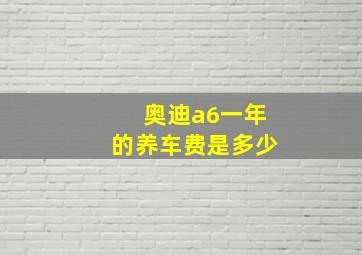 奥迪a6一年的养车费是多少