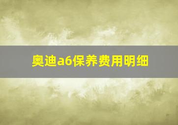 奥迪a6保养费用明细