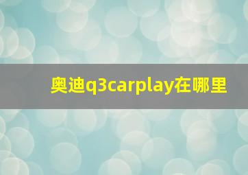 奥迪q3carplay在哪里