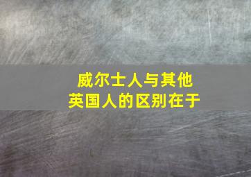 威尔士人与其他英国人的区别在于