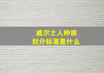 威尔士人种族划分标准是什么