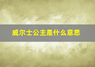 威尔士公主是什么意思