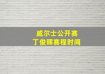 威尔士公开赛丁俊晖赛程时间