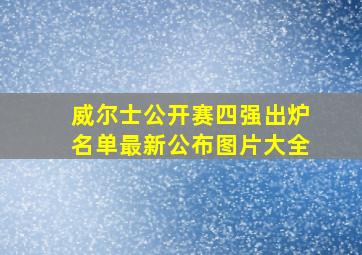 威尔士公开赛四强出炉名单最新公布图片大全