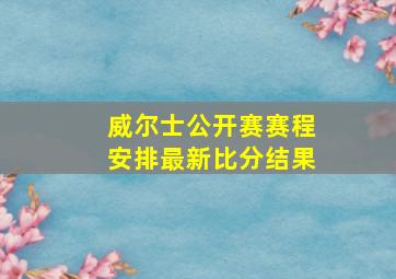 威尔士公开赛赛程安排最新比分结果