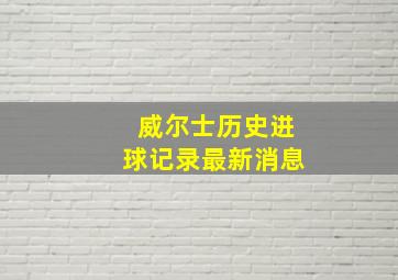 威尔士历史进球记录最新消息