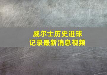 威尔士历史进球记录最新消息视频