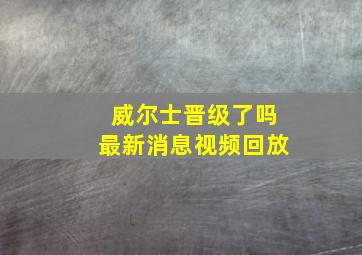 威尔士晋级了吗最新消息视频回放