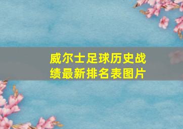 威尔士足球历史战绩最新排名表图片