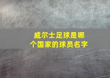 威尔士足球是哪个国家的球员名字