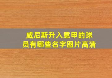 威尼斯升入意甲的球员有哪些名字图片高清