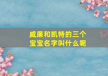 威廉和凯特的三个宝宝名字叫什么呢