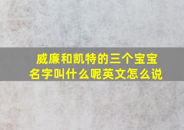 威廉和凯特的三个宝宝名字叫什么呢英文怎么说