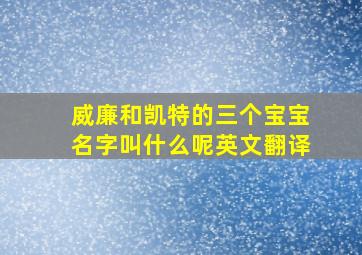 威廉和凯特的三个宝宝名字叫什么呢英文翻译