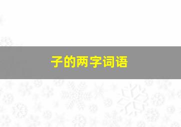 子的两字词语