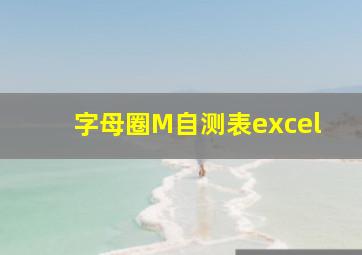 字母圈M自测表excel